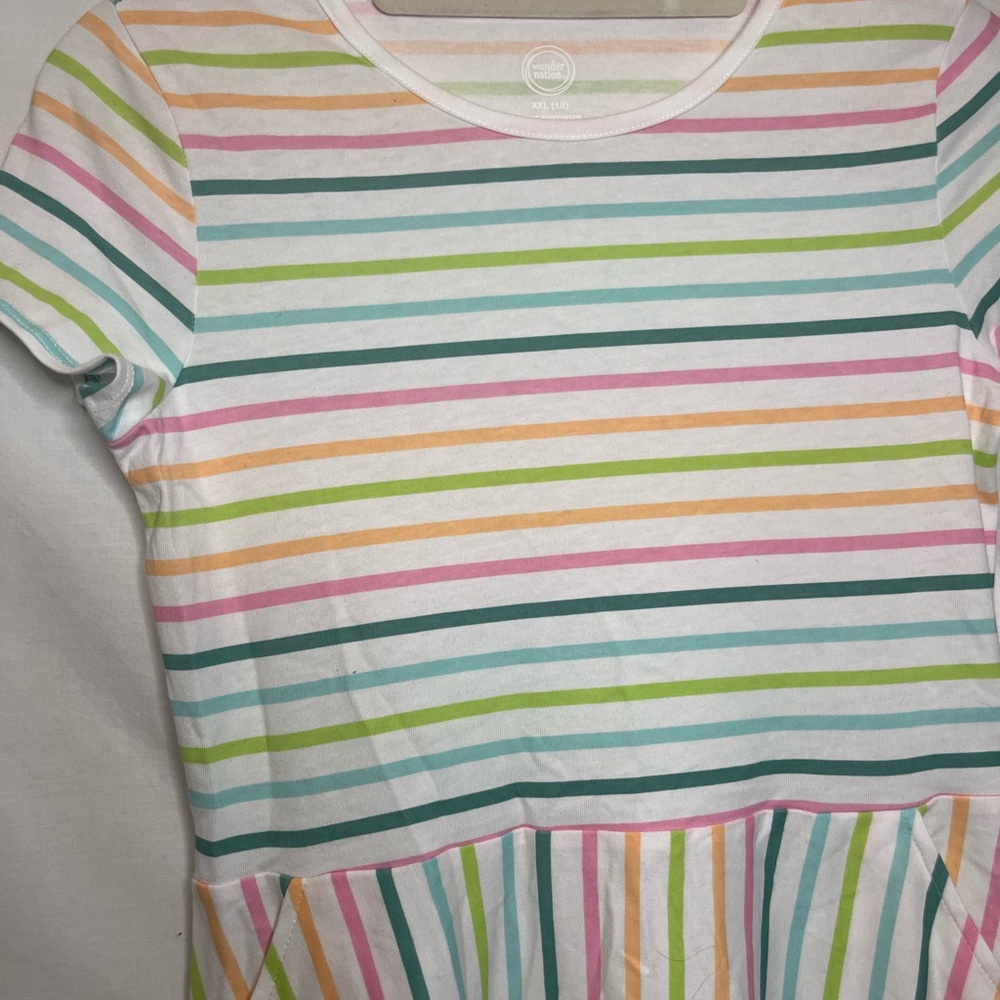 Girls - Wonder Nation Colorful Striped cotton dress with pockets - NWT